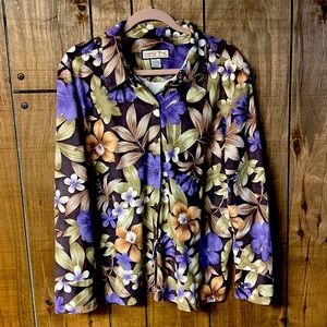 Jamaica bay jacket/ blouse. Faux suede, XL, 100% polyester, long sleeves, colors